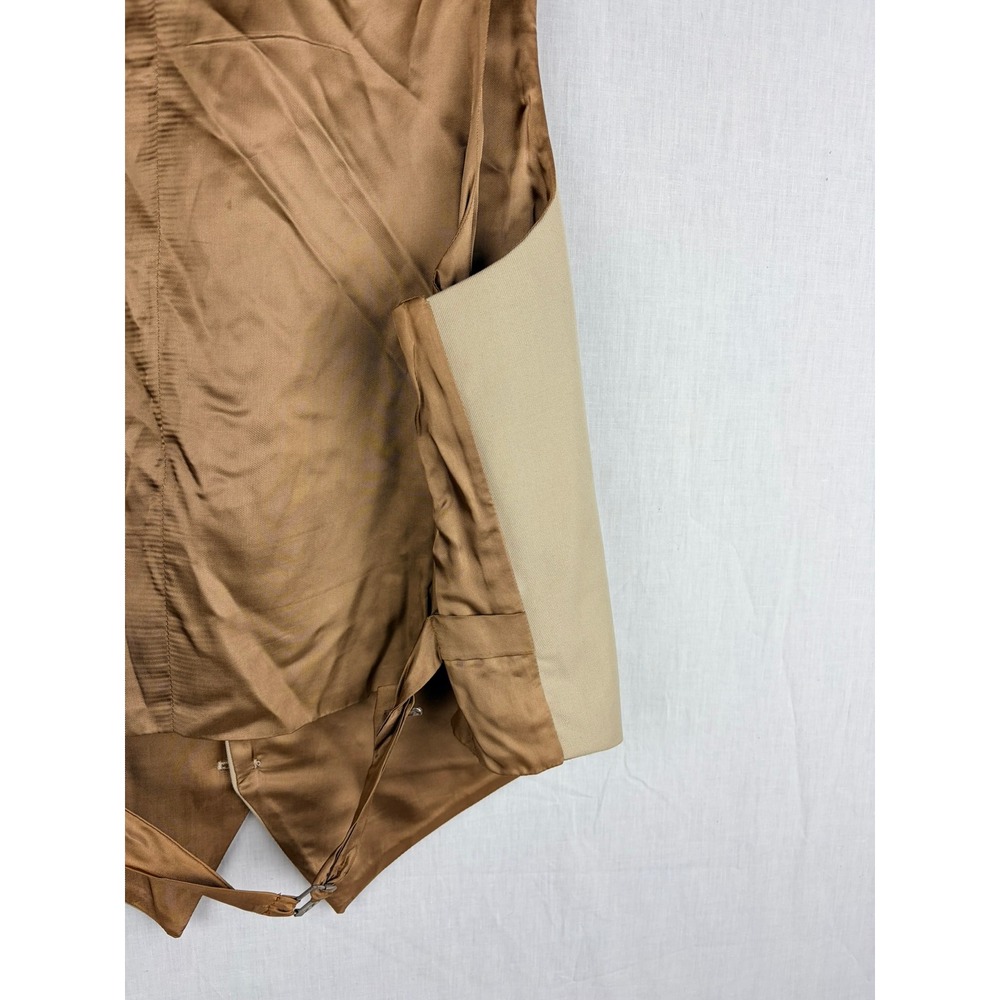 Frederick‎ Theak Mens Tan Formal Waistcoat Vest Made in England Gold Buttons XXL - Picture 10 of 15